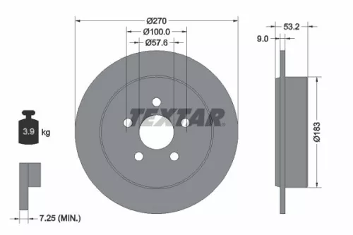2x Textar Rear Solid Brake Discs Pair For Chrysler Dodge Plymouth Avenger Cirrus
