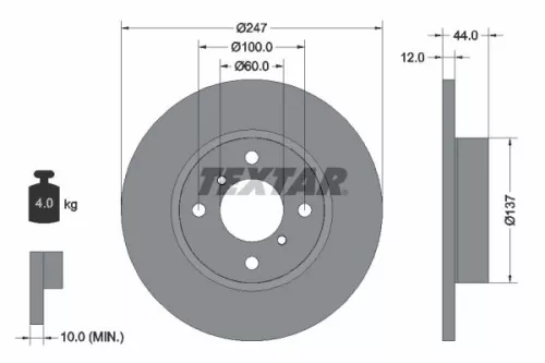 2x Textar Front Solid Brake Discs Pair For Opel Suzuki Vauxhall Agila Wagon R Wa