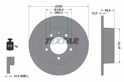 2x Textar Rear Solid Brake Discs Pair For Nissan Opel Renault Vauxhall Interstar