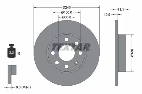 2x Textar Front Solid Brake Discs Pair For Chevrolet Opel Vauxhall Corsa Corsava