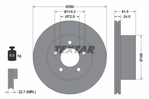 2x Textar Front Vented Brake Discs Pair For Jeep Cherokee Comanche Grand Cheroke