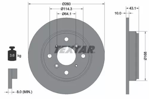 2x Textar Rear Solid Brake Discs Pair For Acura Honda Accord Prelude Vigor