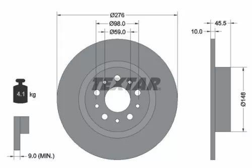 2x Textar Rear Solid Brake Discs Pair For Alfa Romeo 156 Gt