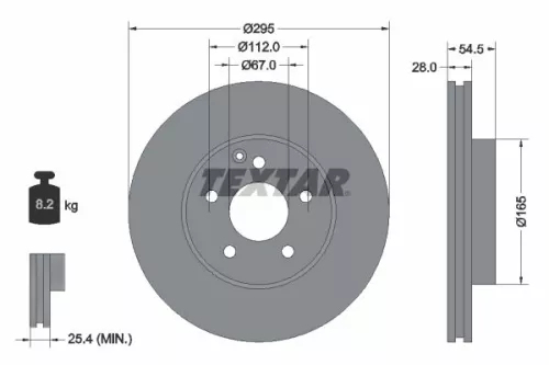 2x Textar Front Vented Brake Discs Pair For Mercedes Mercedes (Bbdc) E-class
