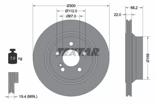 2x Textar Rear Vented Brake Discs Pair For Mercedes Mercedes (Bbdc) Cls E-class 