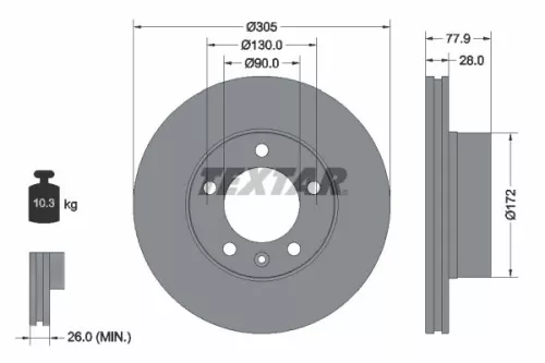 2x Textar Front Vented Brake Discs Pair For Nissan Opel Renault Vauxhall Interst