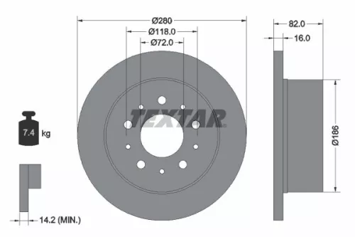 2x Textar Rear Solid Brake Discs Pair For Citroën Fiat Peugeot Boxer Ducato Jump