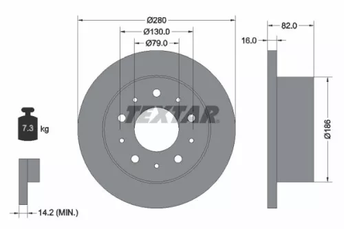 2x Textar Rear Solid Brake Discs Pair For Citroën Fiat Opel Peugeot Vauxhall Box