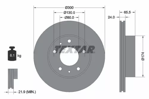 2x Textar Front Vented Brake Discs Pair For Citroën Fiat Opel Peugeot Vauxhall B