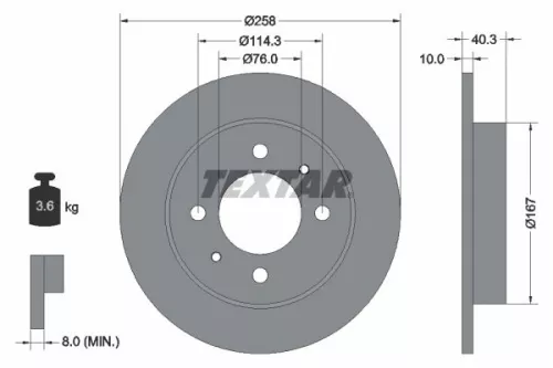 2x Textar Rear Solid Brake Discs Pair For Hyundai Hyundai (Beijing) Coupe Elantr