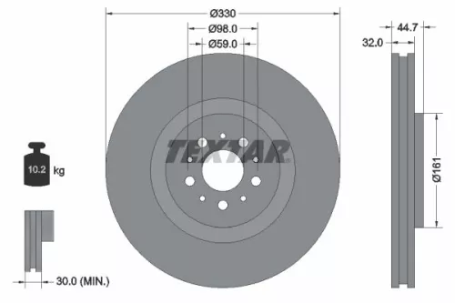 2x Textar Front Vented Brake Discs Pair For Alfa Romeo 147 156 Gt