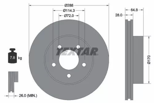 2x Textar Front Vented Brake Discs Pair For Jeep Cherokee