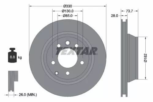2x Textar Rear Vented Brake Discs Pair For Audi Porsche Vw Cayenne Q7 Touareg