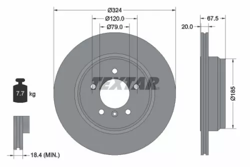 2x Textar Rear Vented Brake Discs Pair For Bmw 7 Series