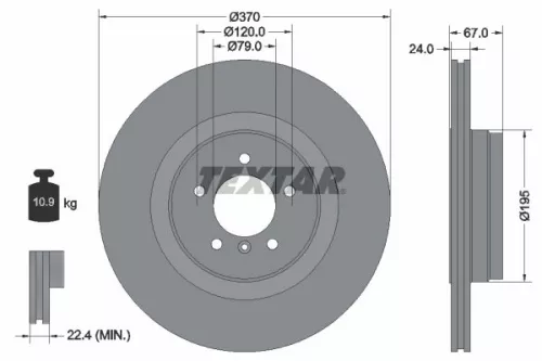 2x Textar Rear Vented Brake Discs Pair For Bmw 7 Series