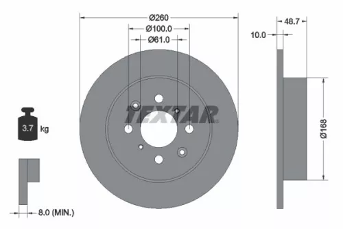 2x Textar Rear Solid Brake Discs Pair For Mg Express Mg Zr Mg Zs