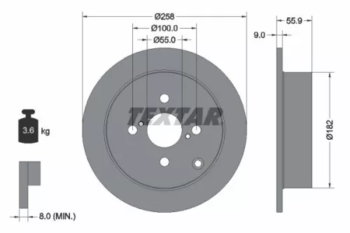 2x Textar Rear Solid Brake Discs Pair For Toyota Corolla