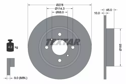 2x Textar Rear Solid Brake Discs Pair For Nissan Primera