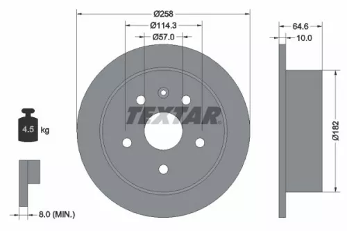 2x Textar Rear Solid Brake Discs Pair For Daewoo Leganza