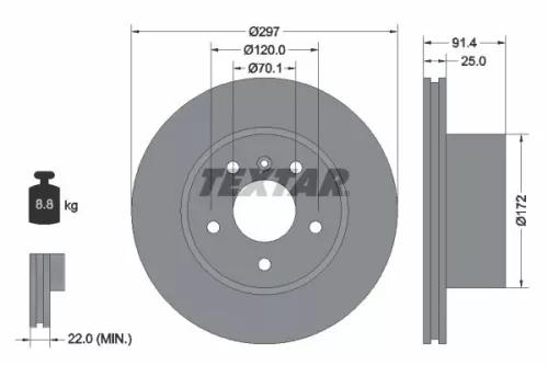2x Textar Front Vented Brake Discs Pair For Land Rover Discovery