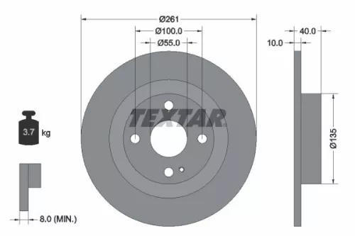 2x Textar Rear Solid Brake Discs Pair For Ford Asia & Oceania Ford Australia Hai