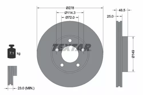 2x Textar Front Vented Brake Discs Pair For Haima (Faw) Mazda Mazda (Changan) Ni