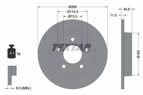 2x Textar Rear Solid Brake Discs Pair For Haima (Faw) Mazda Mazda (Changan) 3 M6