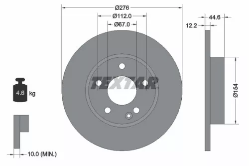 2x Textar Front Solid Brake Discs Pair For Mercedes A-class