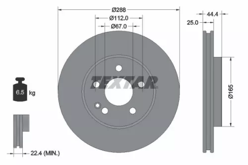 2x Textar Front Vented Brake Discs Pair For Mercedes A-class B-class