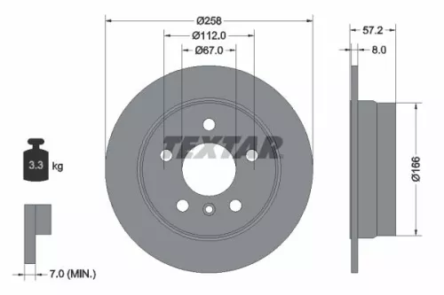 2x Textar Rear Solid Brake Discs Pair For Mercedes A-class B-class