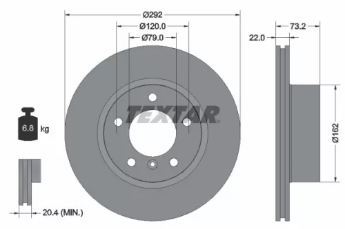 2x Textar Front Vented Brake Discs Pair For Bmw 1 3 3 Series