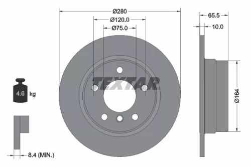 2x Textar Rear Solid Brake Discs Pair For Bmw 1 Series