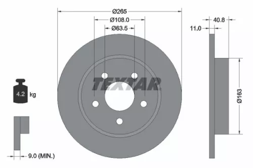2x Textar Rear Solid Brake Discs Pair For Ford Ford (Changan) Hongqi Huanghai Ma