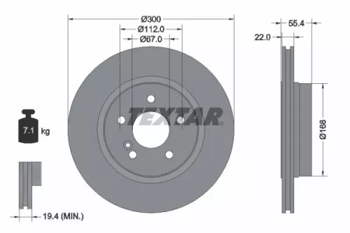 2x Textar Rear Vented Brake Discs Pair For Chrysler Mercedes C-class Clk Crossfi