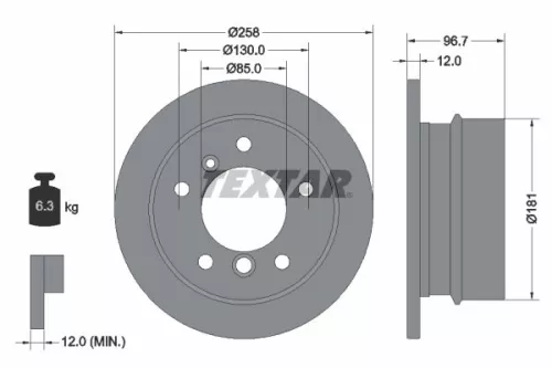 2x Textar Rear Solid Brake Discs Pair For Dodge Freightliner Mercedes Puch Vw G-