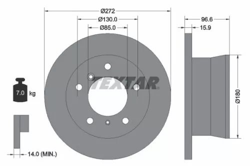 2x Textar Rear Solid Brake Discs Pair For Dodge Freightliner Mercedes Puch Vw G-