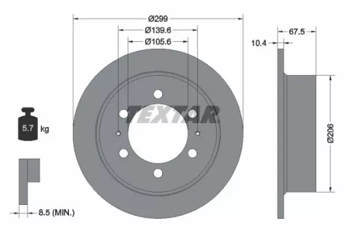 2x Textar Rear Solid Brake Discs Pair For Daewoo Ssangyong Korando Musso Musso S