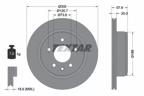 2x Textar Rear Vented Brake Discs Pair For Daimler Jaguar Daimler Vanden Plas Xj