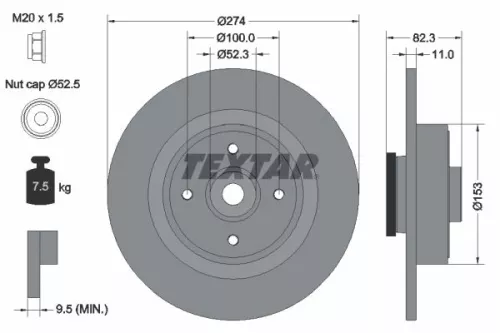 2x Textar Rear Solid Brake Discs Pair For Renault Megane Scénic