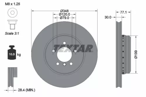 2x Textar Front Two-part Brake Disc Brake Discs Pair For Bmw 5 6 Series