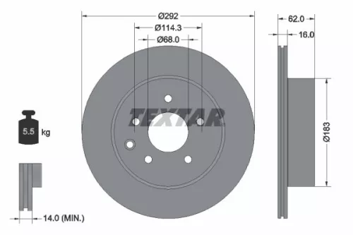 2x Textar Rear Vented Brake Discs Pair For Dongfeng Fengdu Infiniti Nissan Nissa