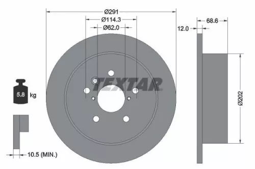 2x Textar Rear Solid Brake Discs Pair For Toyota Alphard Avensis Verso Esquire I