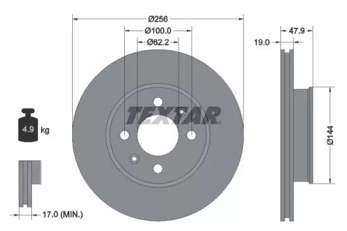 2x Textar Front Vented Brake Discs Pair For Hyundai Inokom Getz