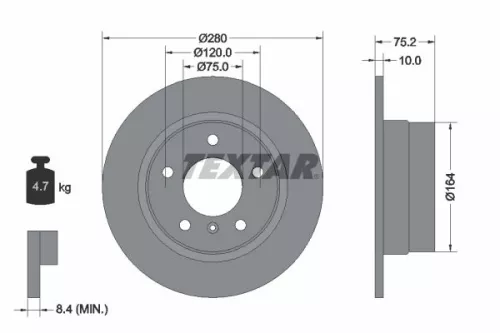 2x Textar Rear Solid Brake Discs Pair For Bmw Z4