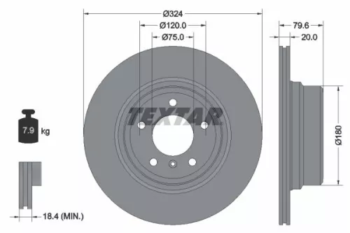 2x Textar Rear Vented Brake Discs Pair For Bmw X5