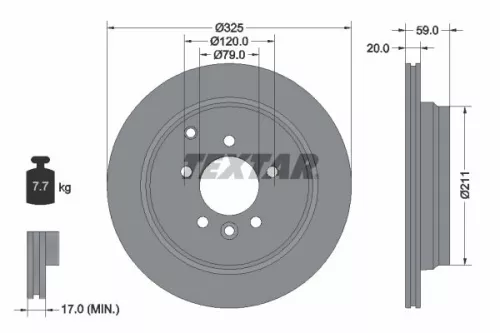 TEXTAR TEXTAR 92147603 2x Textar Rear Vented Brake Discs Pair For Land Rover Discovery Range Rover Spor 