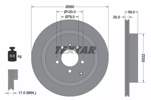 2x Textar Rear Vented Brake Discs Pair For Land Rover Discovery Range Rover Spor