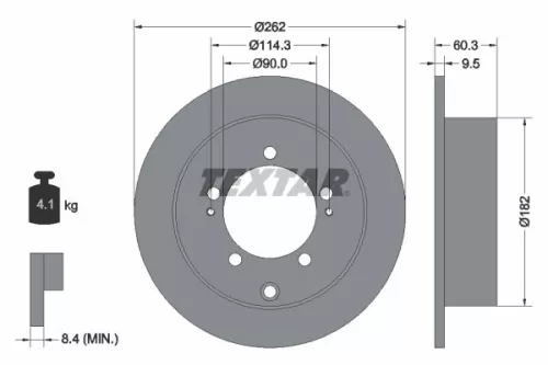 2x Textar Rear Solid Brake Discs Pair For Mitsubishi Pajero Pinin Pajero Tr4