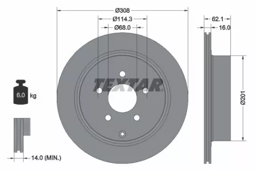 2x Textar Rear Vented Brake Discs Pair For Infiniti Infiniti (Dfac) Nissan Nissa