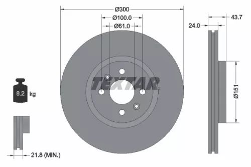 2x Textar Front Vented Brake Discs Pair For Renault Grand Scénic Scénic